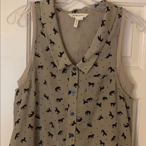 BCBGeneration button up top. Adorable horse print